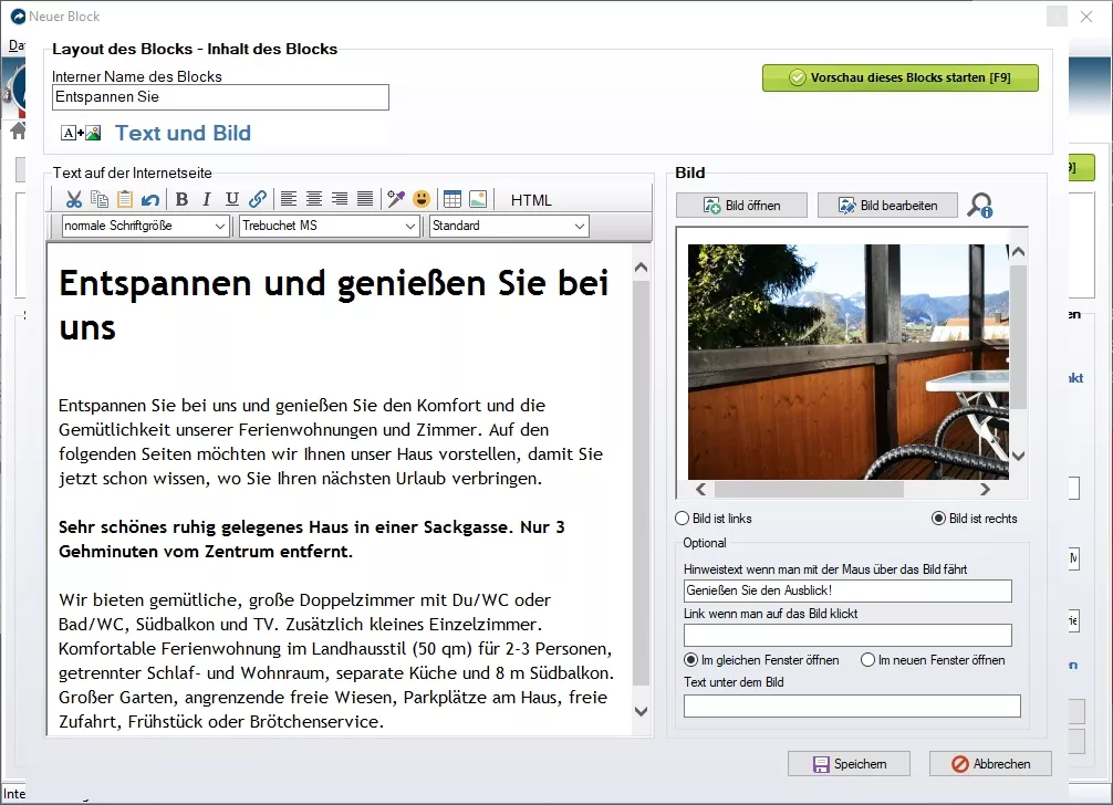Homepage Baukasten Software